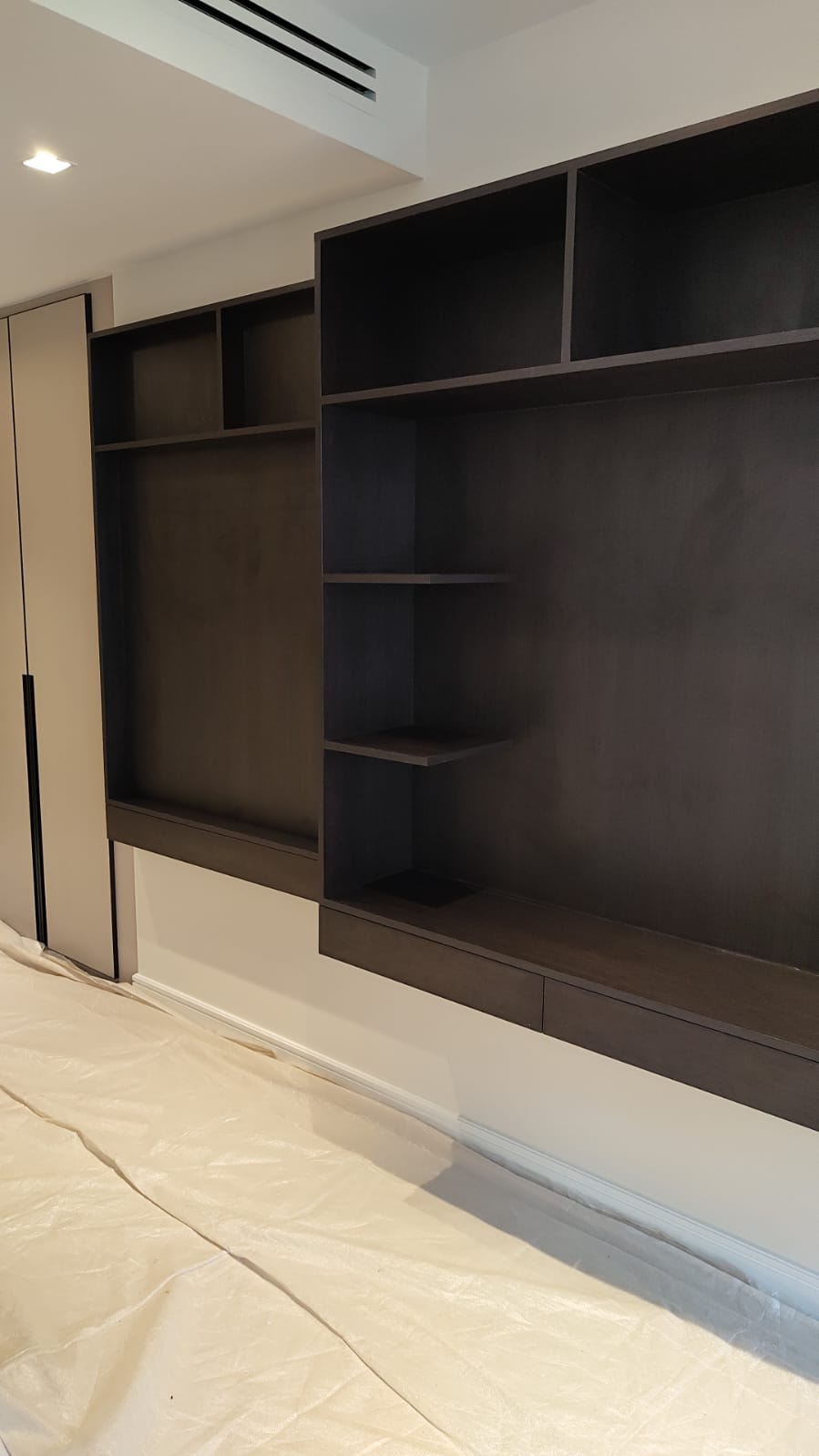 Dark Open Shelving Unit — Mayfair, W1